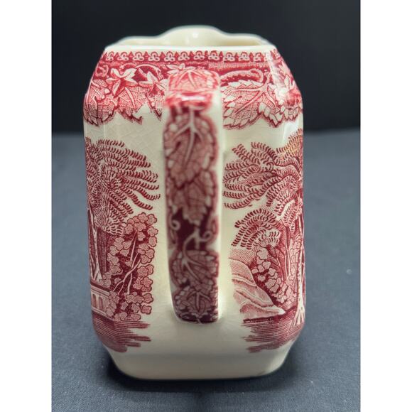 Vintage Mason's Vista England Pink & White Transferware Ironstone Creamer – 4" H - Picture 4 of 9